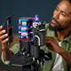 The Lego Marvel Black Panther bust mid-assembly revealing its internal support structure.
